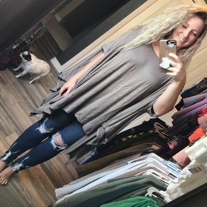 💥💥ONLY 1 LEFT 💥💥 Asymmetrical Taupe Tunic